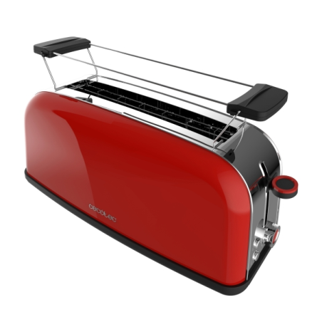 Grille-pain Cecotec Toastin' Time 850 à fente longue - 850 W - Fente large - Chauffe-pain - Centrage automatique
