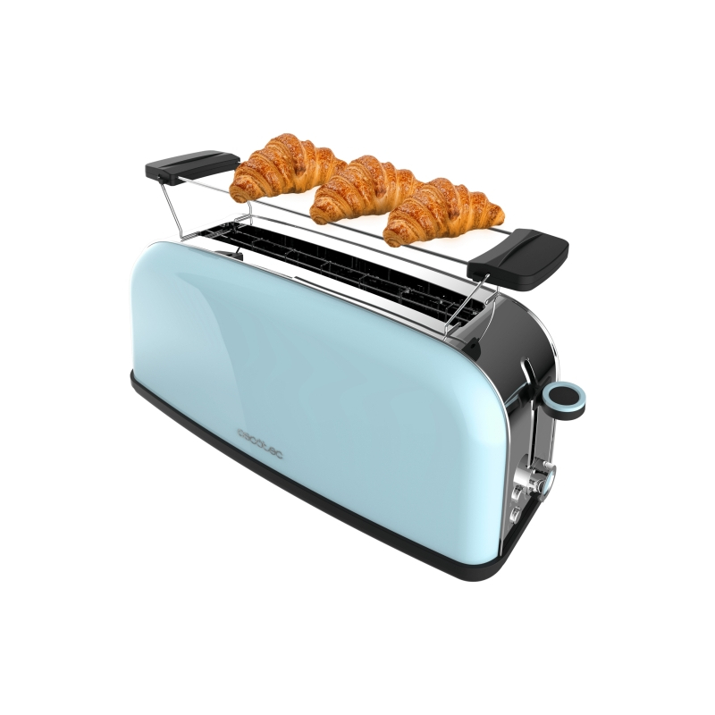 Grille-pain Cecotec Toastin' Time 850 à fente longue - 850 W - Fente large - Chauffe-pain - Centrage automatique