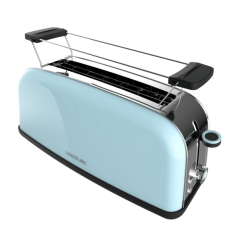 Grille-pain Cecotec Toastin' Time 850 à fente longue - 850 W - Fente large - Chauffe-pain - Centrage automatique