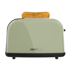 Grille-pain Cecotec Toastin' Time 850 à double fente - 850 W - Fentes larges - Acier inoxydable - Centrage automatique