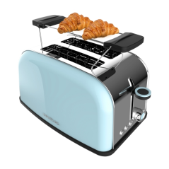Grille-pain Cecotec Toastin' Time 850 à double fente - 850 W - Fentes larges - Acier inoxydable - Centrage automatique