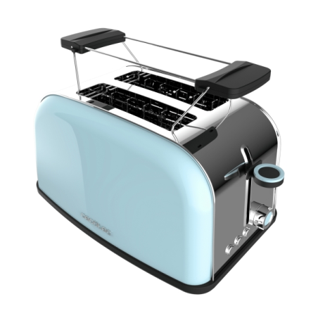 Grille-pain Cecotec Toastin' Time 850 à double fente - 850 W - Fentes larges - Acier inoxydable - Centrage automatique
