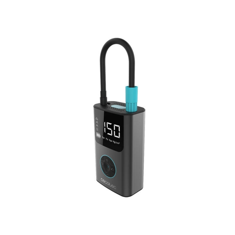 Gonfleur électrique Cecotec Air Max - Pression maximale de 150 psi - Compatibilité multiple - Deux batteries au lithium de 2000