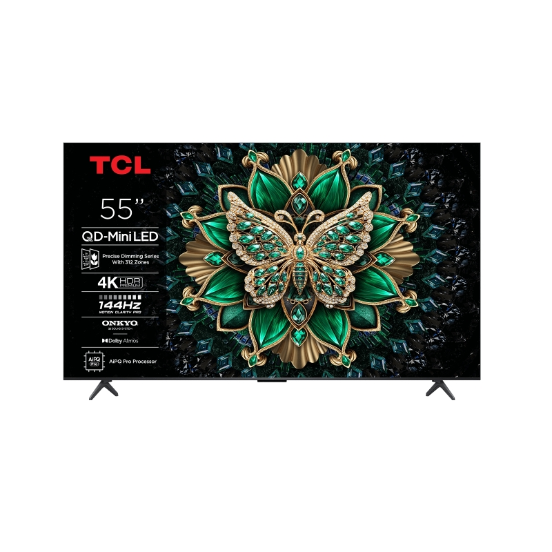 Téléviseur intelligent TCL 55C6K MiniLED UltraHD 4K 55 pouces - Google TV - 144 Hz - Son Onkyo - Dolby Vision IQ - Dolby Atmos