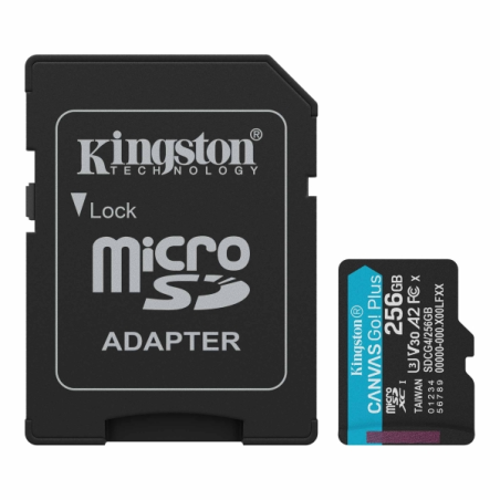 Carte Micro SDXC Kingston 256 Go UHS-I U3 V30 200 Mo/s avec adaptateur