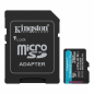 Carte Micro SDXC Kingston 256 Go UHS-I U3 V30 Classe 10 200 Mo/s Canvas Go Plus avec adaptateur
