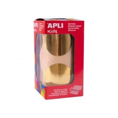 ✅ Apli Rouleau de Gomets Ronds Ø45mm Métallisé - Adhésif Permanent - 354 Gomets par Rouleau - Favorise la Cr en stock