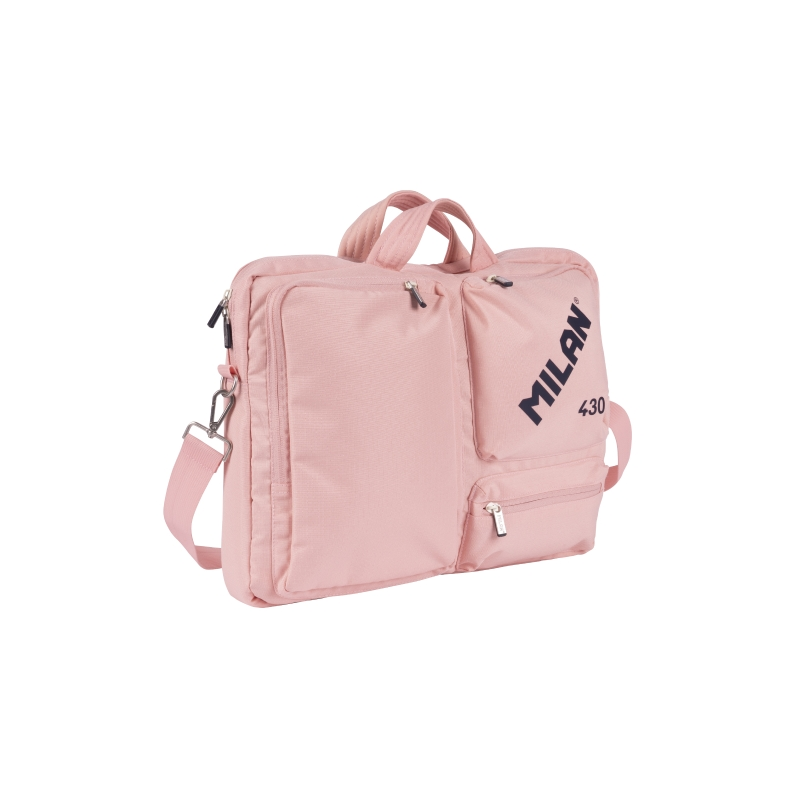 Sacoche Milan 403 Since 1918 pour ordinateur portable jusqu'à 17" - Fermeture éclair - 3 compartiments - 42 x 34 x 9 cm - Rose