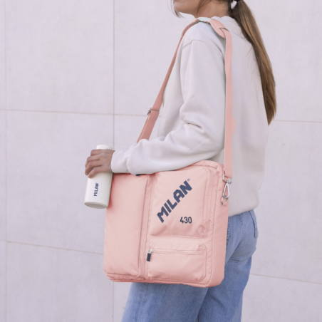 Sacoche Milan 403 Since 1918 pour ordinateur portable jusqu'à 17" - Fermeture éclair - 3 compartiments - 42 x 34 x 9 cm - Rose