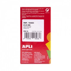 Apli Rouleau de Gomets Ronds Ø45mm Métallisé - Adhésif Permanent - 354 Gomets par Rouleau - Favorise la Créativité et la