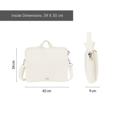 Sacoche Milan 403 Since 1918 pour ordinateur portable jusqu'à 17" - Fermeture éclair - 3 compartiments - 42 x 34 x 9 cm - Beige