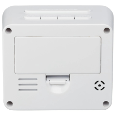 Radio-réveil Hama Cube - Thermomètre - Affichage numérique - Fonction snooze - Fuseau horaire réglable - 7 x 4 x 6 cm - Blanc