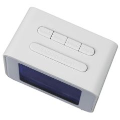 Radio-réveil Hama Cube - Thermomètre - Affichage numérique - Fonction snooze - Fuseau horaire réglable - 7 x 4 x 6 cm - Blanc