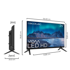 Téléviseur intelligent LED Cecotec série A5 ALH50024 24" avec résolution HD - Système audio Dolby - Système d'exploitation