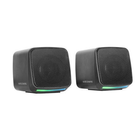Enceinte compacte Mars Gaming MS-PRO 10 W - Alimentation USB - Éclairage RGB - Prise jack 3,5 mm - Câble de 80 cm - Noire