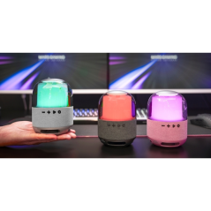 Enceinte Bluetooth Mars Gaming MS-FLOW 15 W - Éclairage RGB 360° - Batterie 2000 mAh - Compacte - Portée jusqu'à 10 m - Blanche