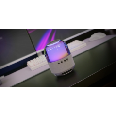 Enceinte Bluetooth Mars Gaming MS-FLOW 15 W - Éclairage RGB 360° - Batterie 2000 mAh - Compacte - Portée jusqu'à 10 m - Blanche