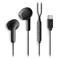 Écouteurs intra-auriculaires NGS CROSS GLIDE avec microphone - USB-C - Bouton multifonction - Couleur noire