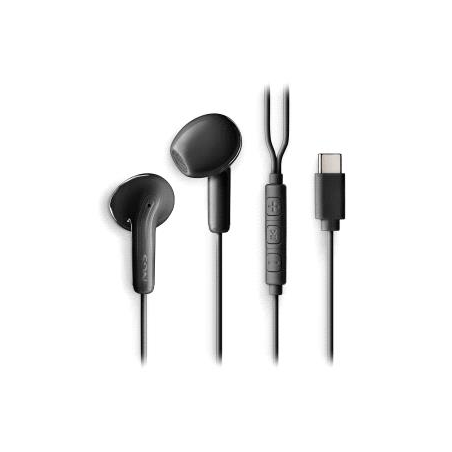 Écouteurs intra-auriculaires NGS CROSS GLIDE avec microphone - USB-C - Bouton multifonction - Couleur noire