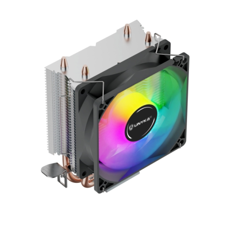 Refroidisseur CPU Unykach Unycool H20 ARGB - Multiprise universelle - Ventilateur 90 mm - Éclairage ARGB - Noir