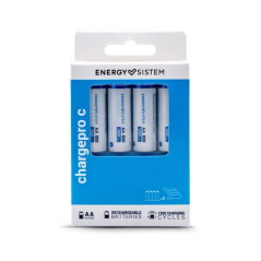 Pack de 4 piles rechargeables USB-C Energy Sistem Charge Pro C - 3405 mWh - 2270 mAh - AA - 2,5 V - Chargement via USB-C