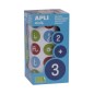 Apli Rouleau de Gomets Ronds Adhésifs Amovibles ABC - Lettres Minuscules et Signes - 900 Gomets - Favorise l'Apprentissage et