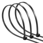 Lot de 100 serre-câbles en nylon Ewent - 200 x 2,5 mm - Résistant aux UV - Usage intérieur et extérieur - Noir