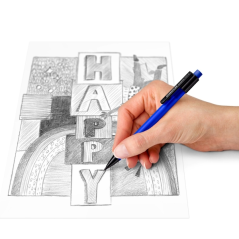 Coffret Staedtler Graphite 777 avec 50 porte-mines 0,5 mm - Corps caoutchouté - Gomme - Couleurs assorties