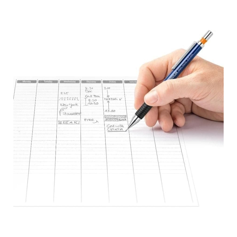 LOT de 10 Porte-mine Staedtler Mars Micro 775 0,9 mm - Mine rétractable en métal - Mine amortie - Zone de préhension en