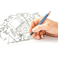 LOT de 10 Porte-mine Staedtler Mars Micro 775 0,9 mm - Mine rétractable en métal - Mine amortie - Zone de préhension en