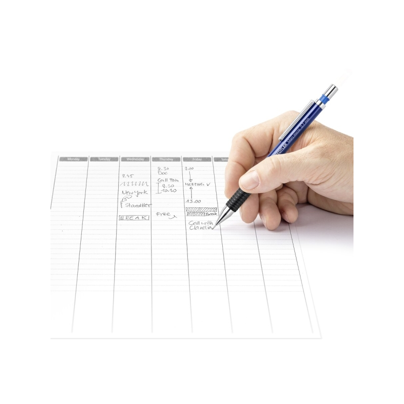 LOT de 10 Porte-mine Staedtler Mars Micro 775 0,7 mm - Mine rétractable en métal - Mine amortie - Zone de préhension en