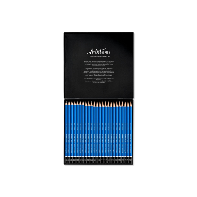 Coffret Staedtler Mars Lumograph 24 crayons graphite assortis