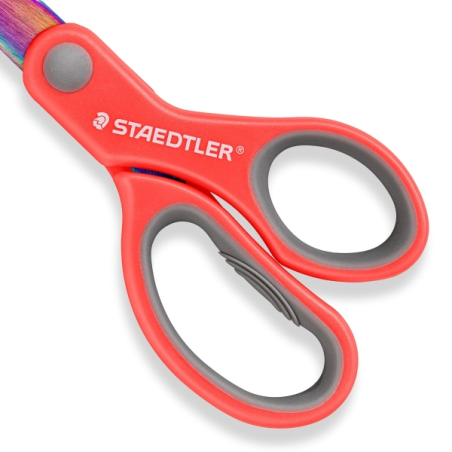 LOT de 12 Ciseaux scolaires Staedtler Norix 965 21 cm - Lames en acier inoxydable aspect titane - Pour droitier - Poignée