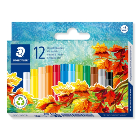 Staedtler Noris 241, paquet de 12 crayons tendres - 8 mm de diamètre - Résistants à la casse - Couleurs assorties