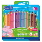Staedtler Noris Junior Peppa Pig - Lot de 12 crayons de couleur extra épais + taille-crayon - 3 en 1 : crayon, crayon de cire