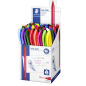 Présentoir Staedtler Ball 4320 M avec 50 stylos à bille 1 mm - Écriture fluide - Corps triangulaire - Couleurs assorties