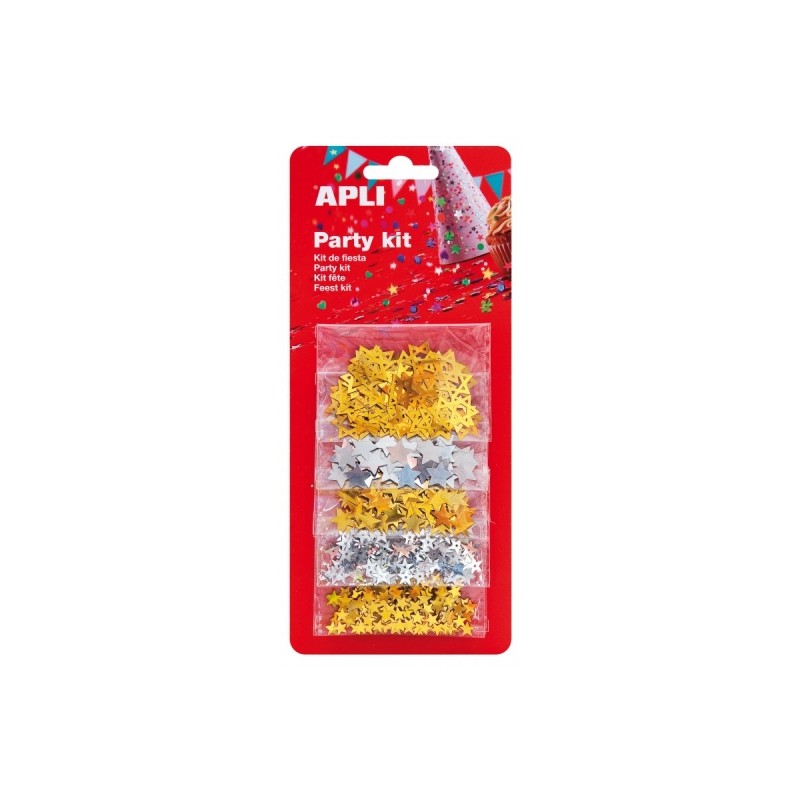 Apli Assortiment de Confettis Étoiles - Idéal pour les Fêtes, Mariages, Célébrations d'Enfants, Artisanat et Carnaval - Couleur
