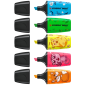 Stabilo Boss Mini Animal Vibes, lot de 5 mini marqueurs fluorescents - Largeur de trait : 2 à 5 mm - Encre à base d'eau