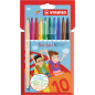 Lot de 10 marqueurs Stabilo Trio 2-en-1 à double pointe (fine 0,5 mm et large 2 mm), encre lavable, zone de préhension