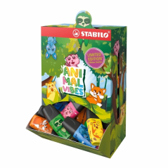 Présentoir Stabilo Boss Mini Animal Vibes avec 50 mini marqueurs fluorescents - Largeur de trait de 2 à 5 mm - Encre à base