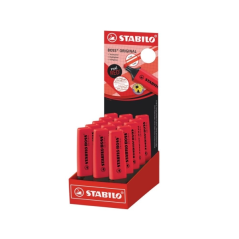 Présentoir Stabilo Boss 70 avec 15 marqueurs fluorescents - Largeur de trait de 2 à 5 mm - Rechargeable - Encre à base d'eau