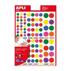 ✅ Apli Sachet de Gomets Ronds Adhésifs Amovibles - Trois Tailles Assorties - 624 Gomets - Développe la Psychom en stock