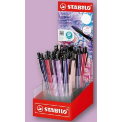 Présentoir Stabilo Pointball Naturecolors Wildflower avec 38 stylos rétractables - Pointe de 0,5 mm - Fabriqué avec 87 % de