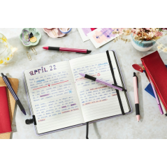 LOT de 10 Stylo bille rétractable Stabilo Pointball Naturecolors Wildflower - Pointe de 0,5 mm - Fabriqué avec 87 % de