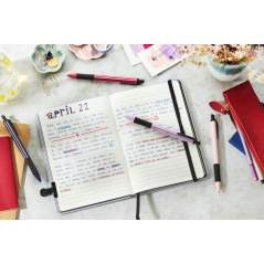 LOT de 10 Stylo bille rétractable Stabilo Pointball Naturecolors Wildflower - Pointe de 0,5 mm - Fabriqué avec 87 % de