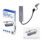 Adaptateur réseau Ewent USB-C + USB-A/M 3.2 Gen1 vers Gigabit Ethernet 10/100/1000 Mbps + Hub 3 ports USB-A 3.2 Gen1 - 15 cm