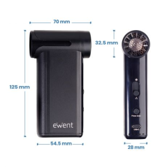 Pistolet à air comprimé Ewent - Aspirateur, pompe à vide et gonfleur - 8 vitesses - 130 000 tr/min - Batterie 5 000 mAh - Noir