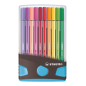 Étui Stabilo Premium Pen 68 avec 20 feutres - Pointe fibre - Largeur de trait env. 1 mm - Haute luminosité et couleurs vives