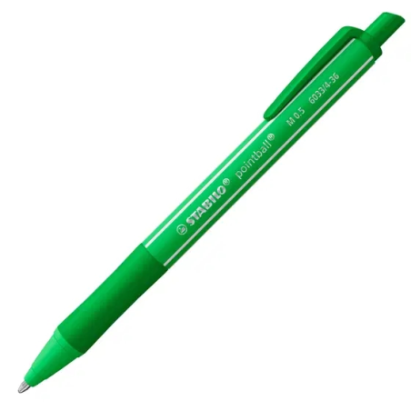 Stylo bille Stabilo Pointball avec 38 stylos rétractables - Trait de 0,5 mm - Fabriqué à 87 % en bioplastique - Poignée