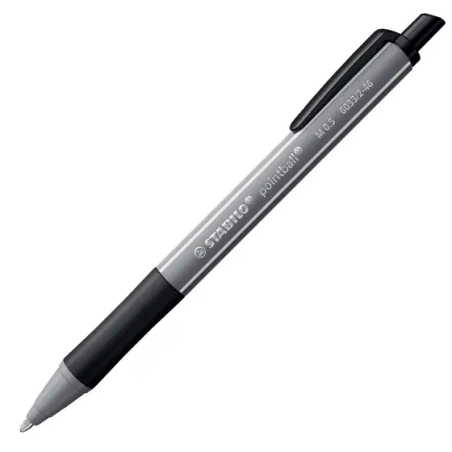 LOT de 10 Stylo bille rétractable coloré Stabilo Pointball - Trait de 0,5 mm - Fabriqué à 87 % en bioplastique - Poignée